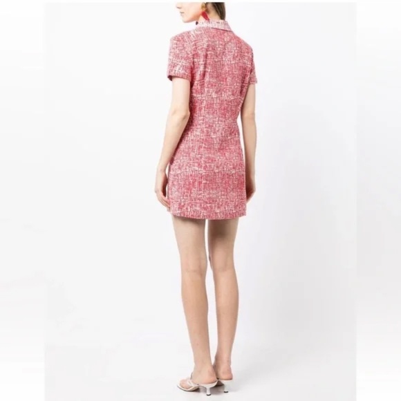 NWT STAUD Flying Mini Polo Dress in Papaya Crosshatch Size 0 - Picture 4 of 14